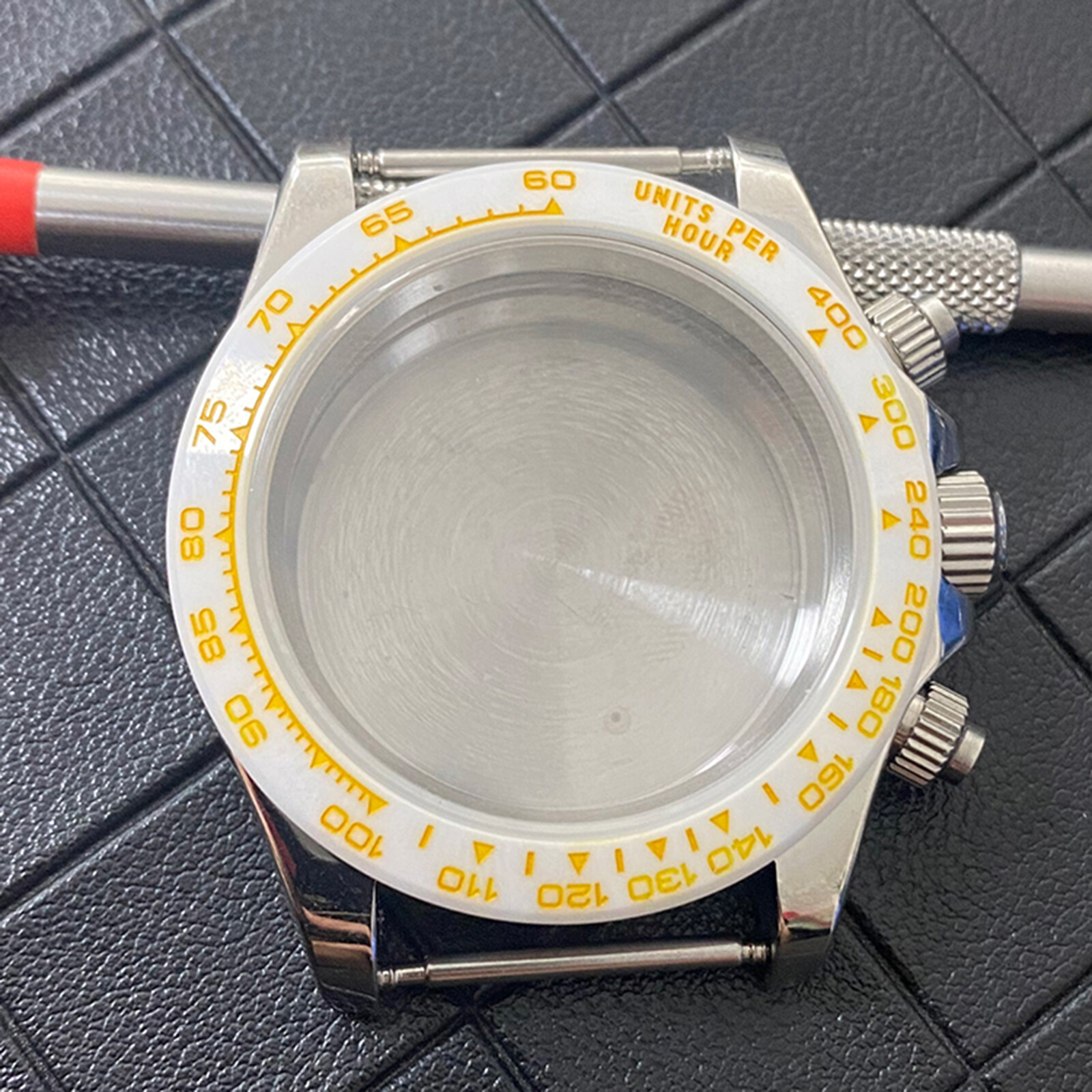 Stainless Steel Watch Case Ceramic Bezel Watch Strap for VK63 Movement Parts