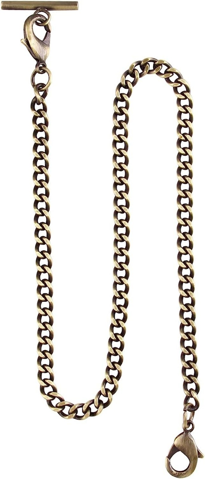 Gold/Silver Customizable Pocket Watch14 Inch Chain with Twisted Thick & T Bar…