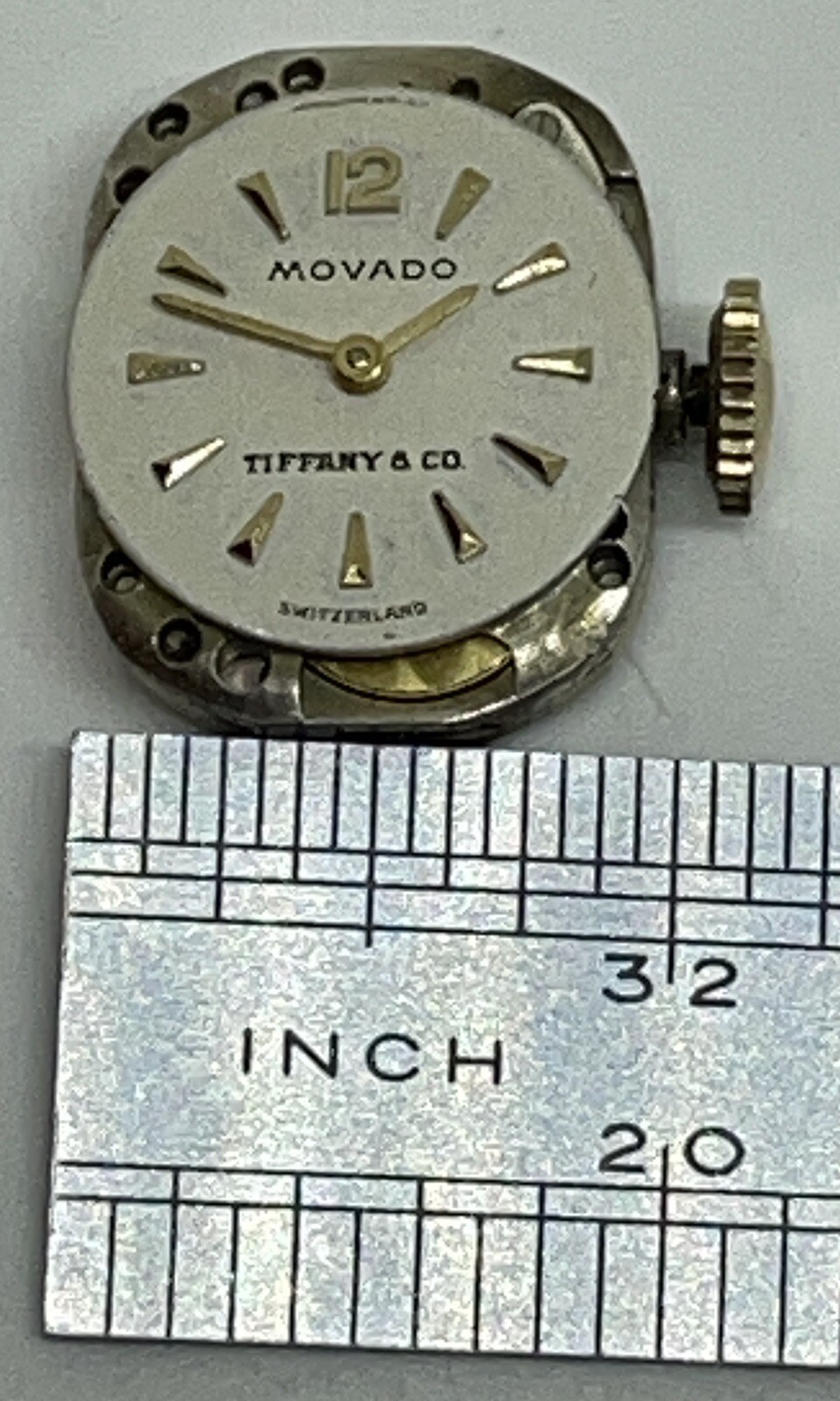 MOVADO MOVEMENT /Tiffany Dial / 17 Jewels Swiss 2 Positions Runs