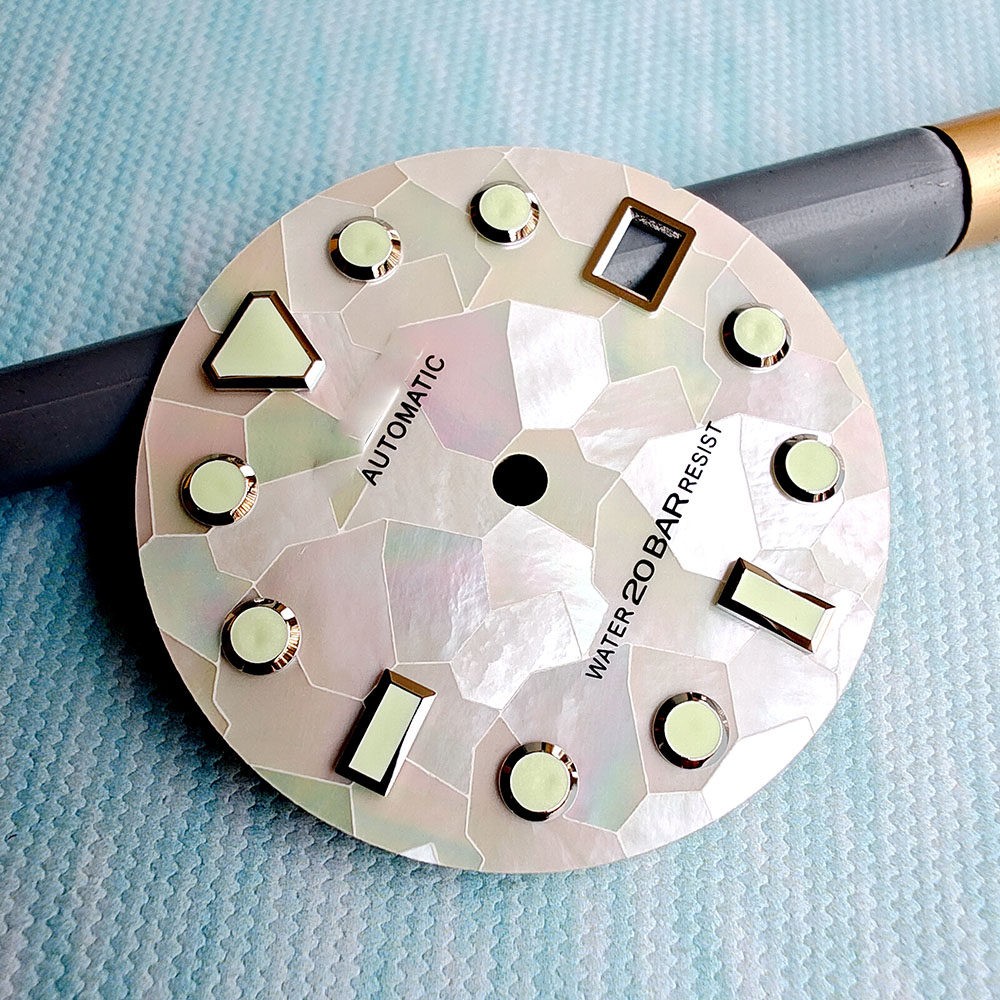 High Quality MOP Natural Black Mother Of Pearl Watch Dial 28.5mm for NH35 36 4R