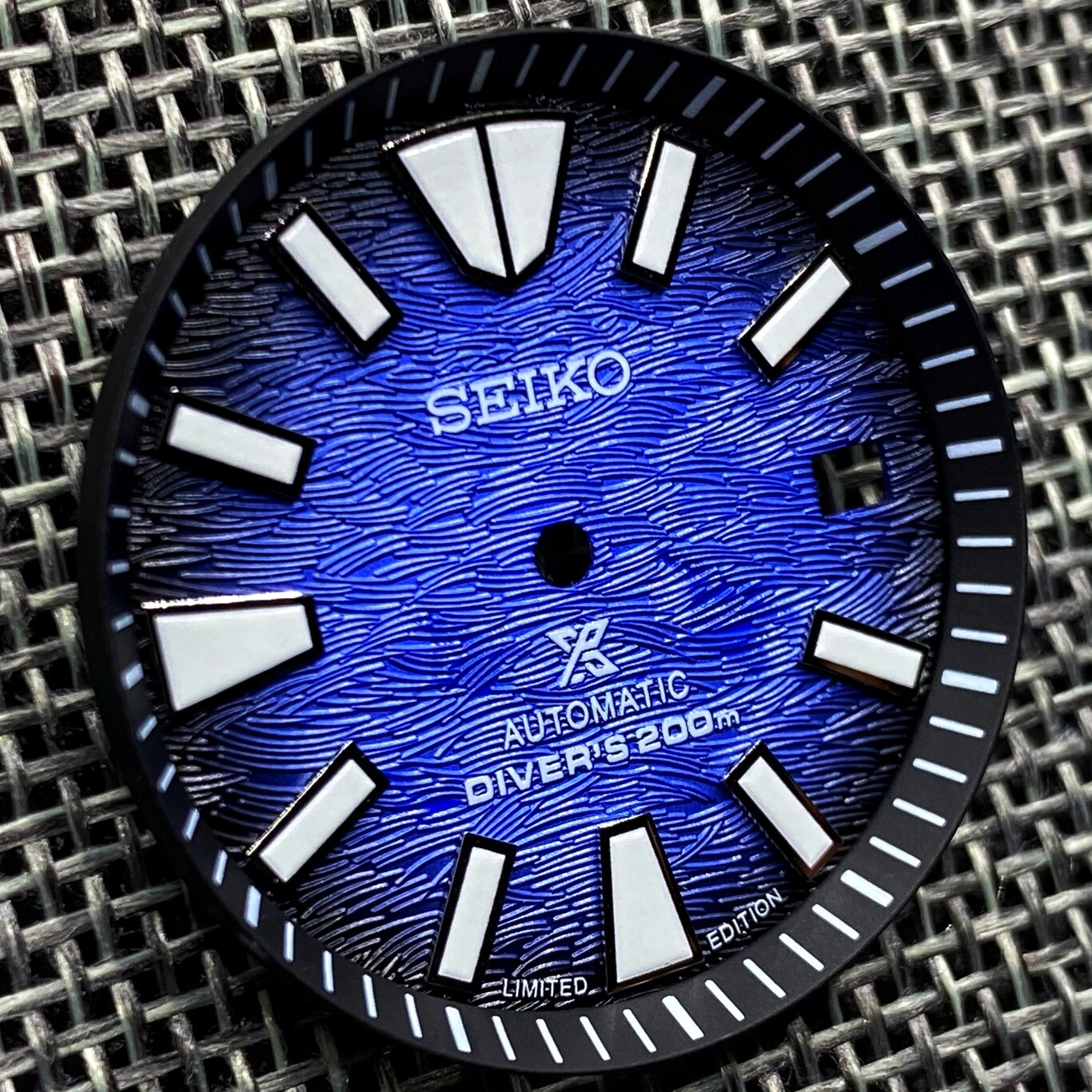 New SAVE THE OCEAN SAMURAI PROSPEX DIAL DATE FOR SEIKO NH35 NH36 SKX007 w/ Ring