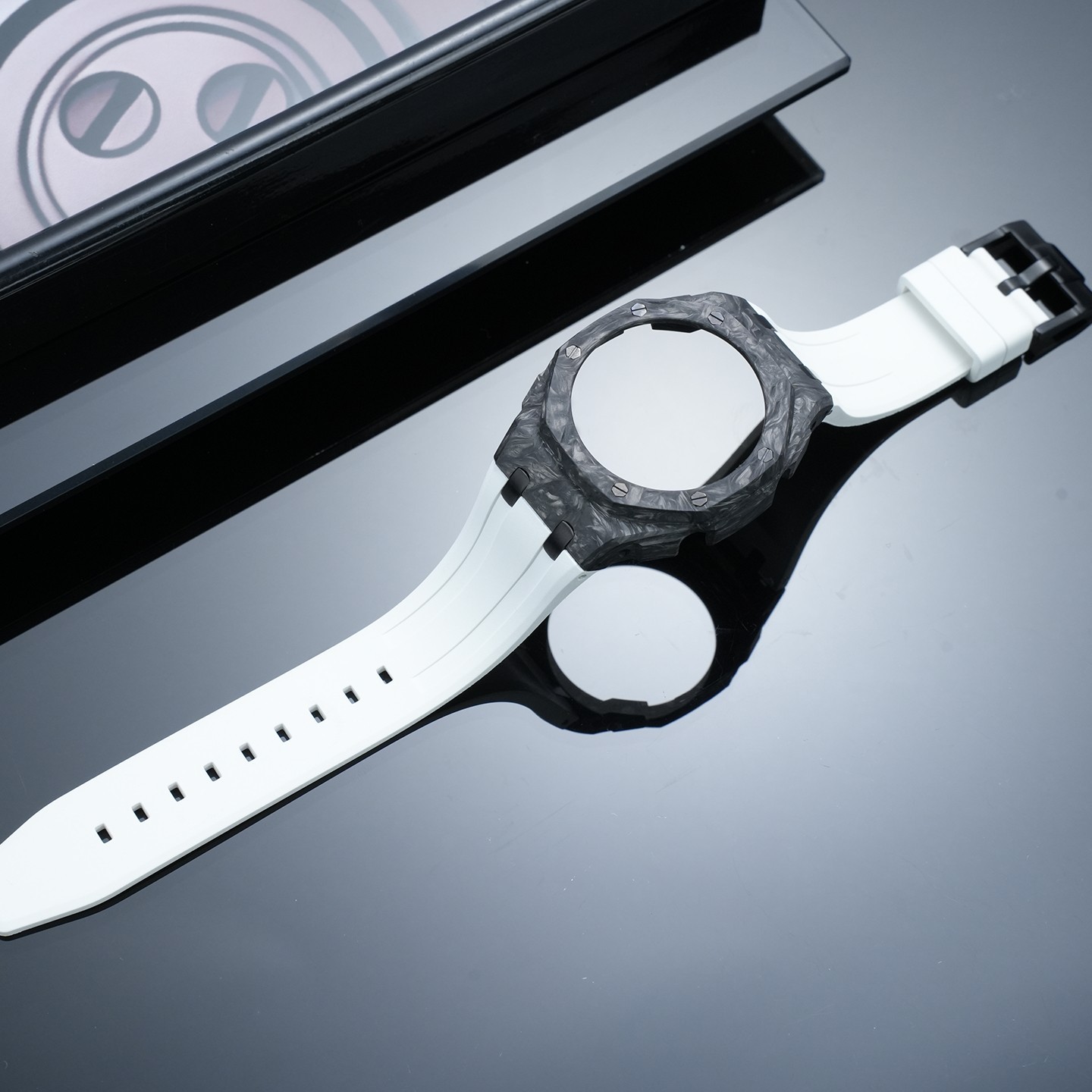 For Casio GA-2100 2110 Modified FKM Watch Strap GAB2100 Carbon Fiber CaseMOD kIt