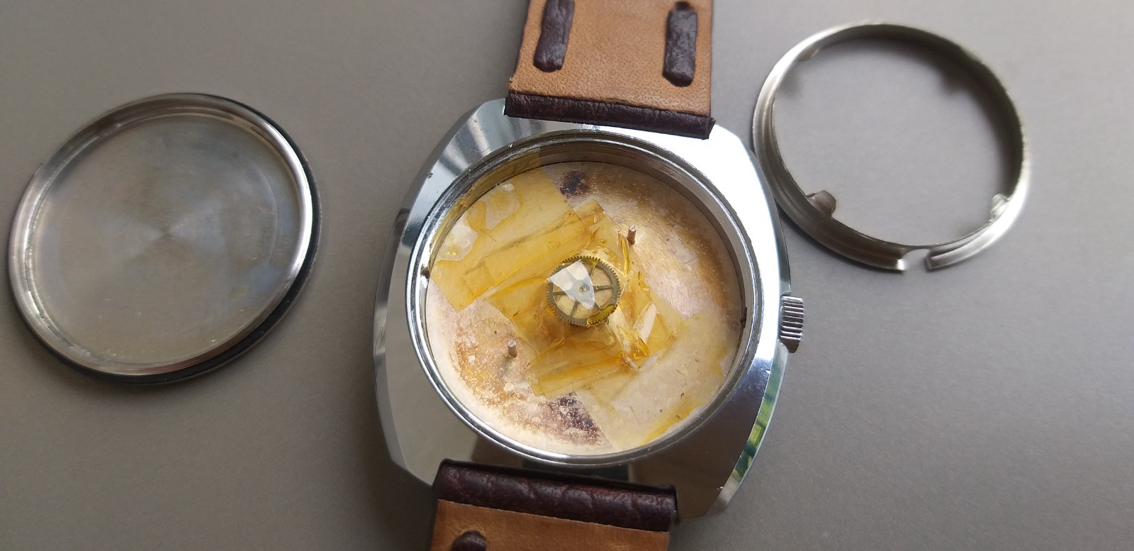 Peseux 7050 FHF 251 Project Watch 37mm Swiss Case and Dial Vintage 1970’s NOS