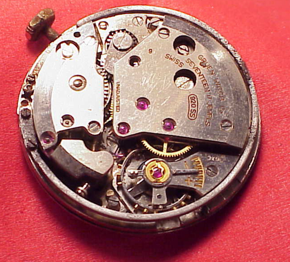 Armbandwecker Gruen 920 SS Duotone Pierce 135 ALARM WRISTWATCH MOVEMENT ONLY