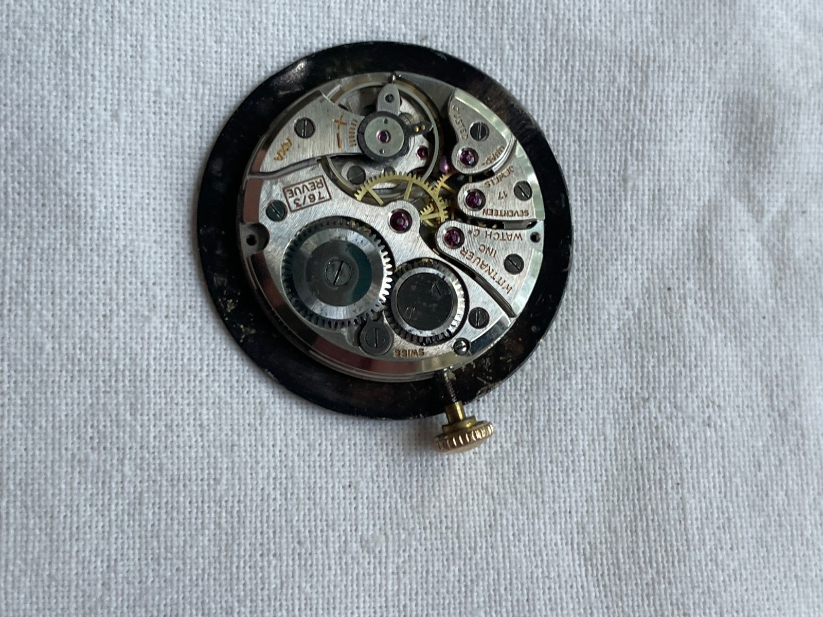 Wittnauer 76/3 Revue – movement for mens watch RUNS, lot2907