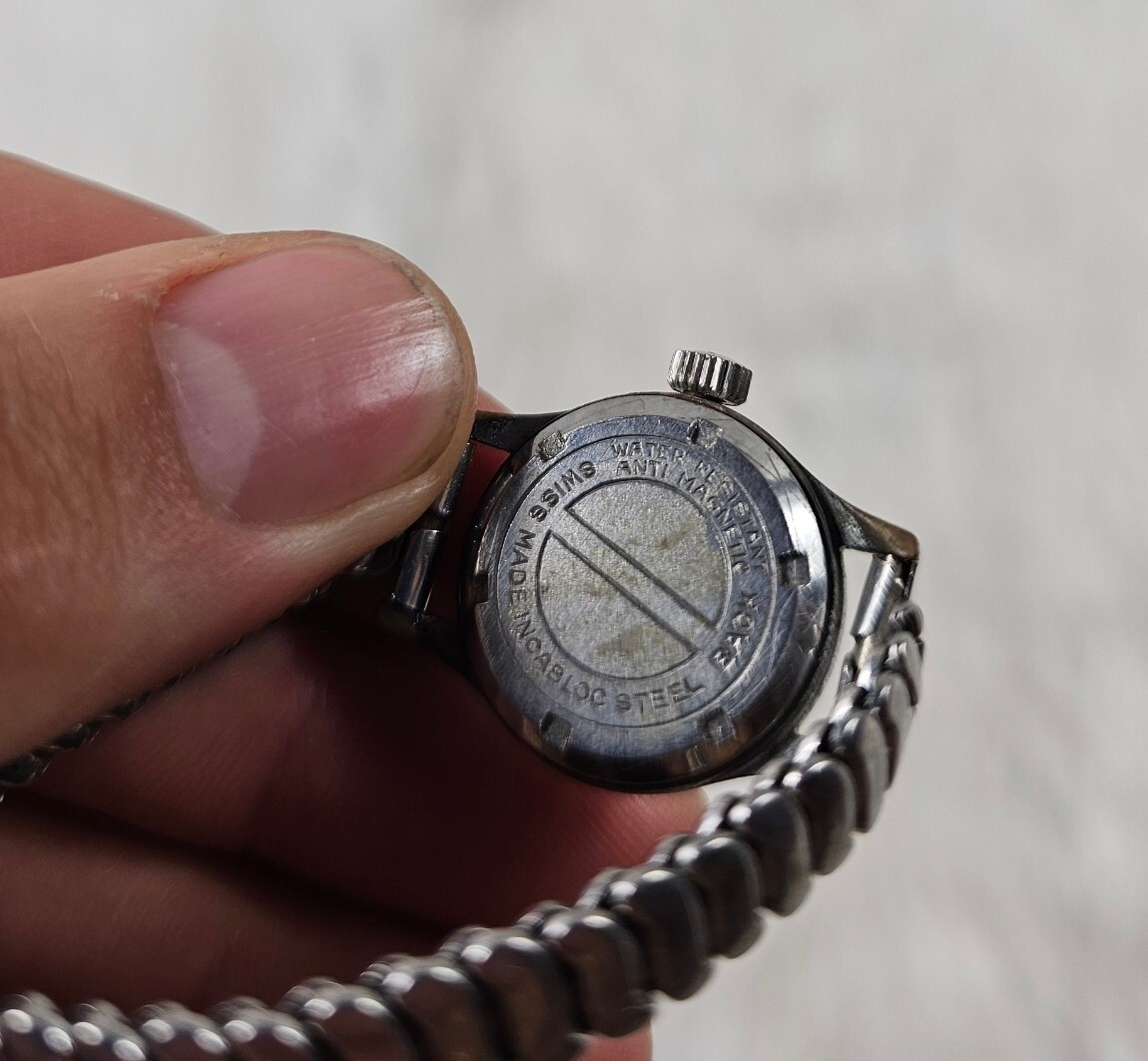 Vintage 1940’s Baldwin 17 Jewels Incabloc French Dress Watch w/Midsize All SS