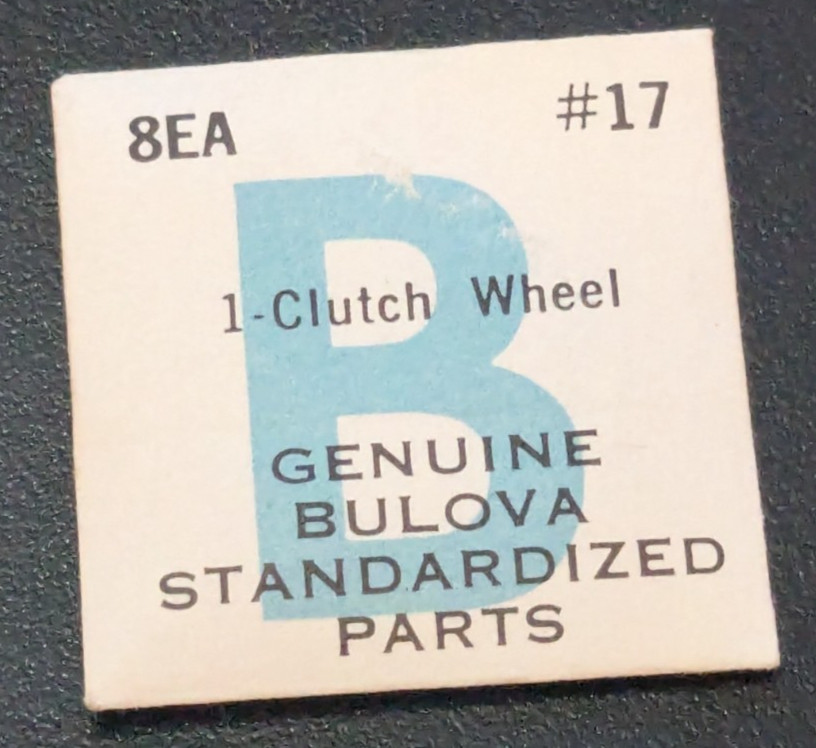NOS Genuine BULOVA / CARAVELLE WATCH CLUTCH WHEEL PART# 17 – Various Models