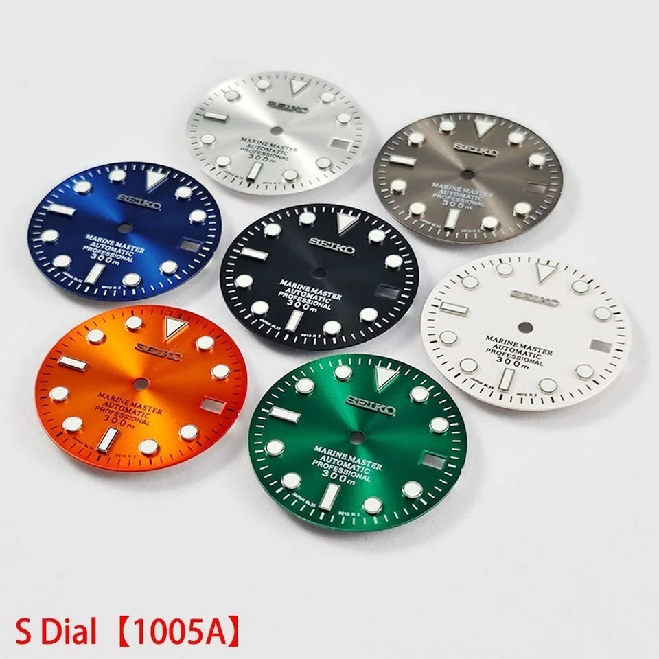 28.5mm Seiko Sunburst Watch Dial Green Luminous Fit NH35 NH36 Movement