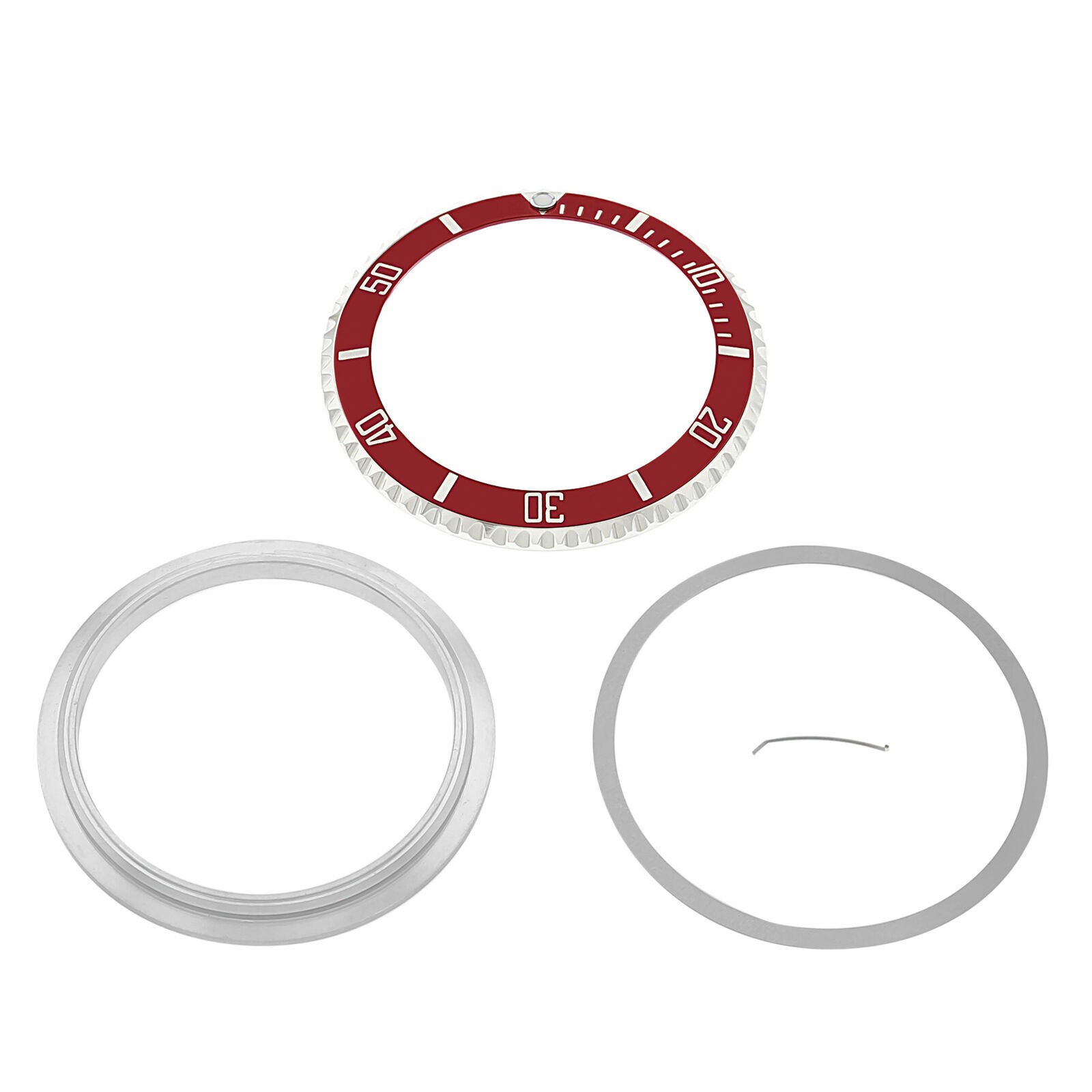 Bezel, Insert, Retaining For Rolex Submariner 16610, 16800 Red Color Insert