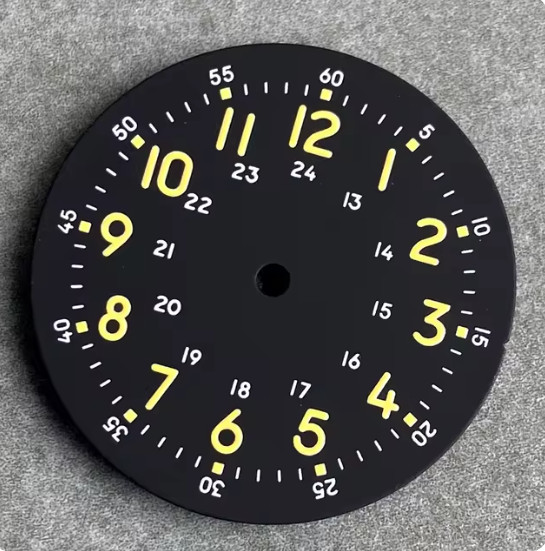 29mm Pilot Numbers Watch Dial Green Lume for Nh35 Nh36 ETA2824 PT5000 Movement
