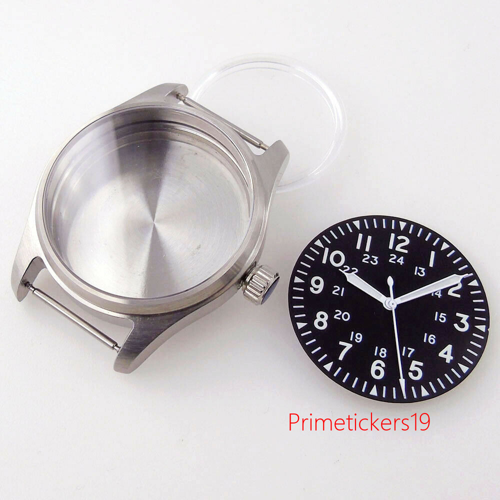 39mm Brushed 200M Diver Watch Case+Black Dial+Hands Fit NH35 NH36 ETA2824 PT5000