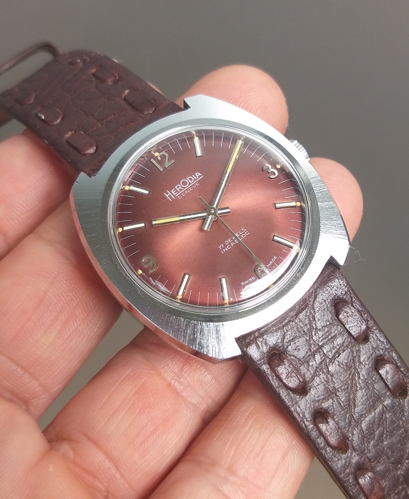 Peseux 7050 FHF 251 Project Watch 37mm Swiss Case and Dial Vintage 1970’s NOS