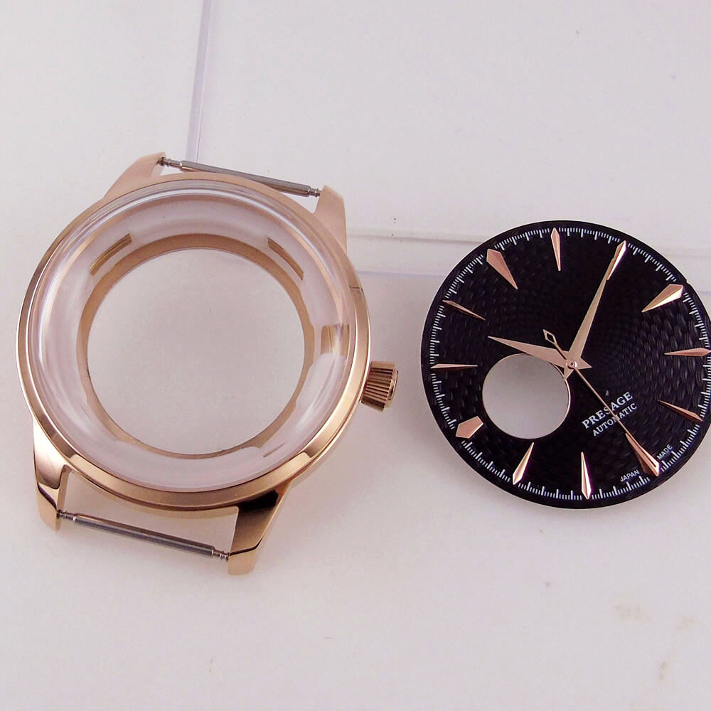 40mm Silver/Rose gold Coated Watch Case 35mm Dial Sapphire Glass Fit NH35A NH36A