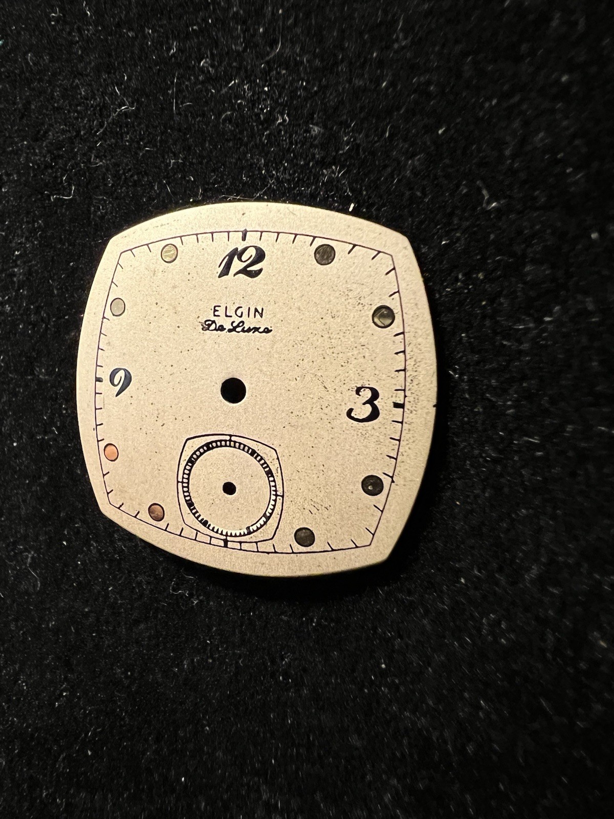 ELGIN DELUXE METAL ART DECO WRIST WATCH DIAL, 23.5mm