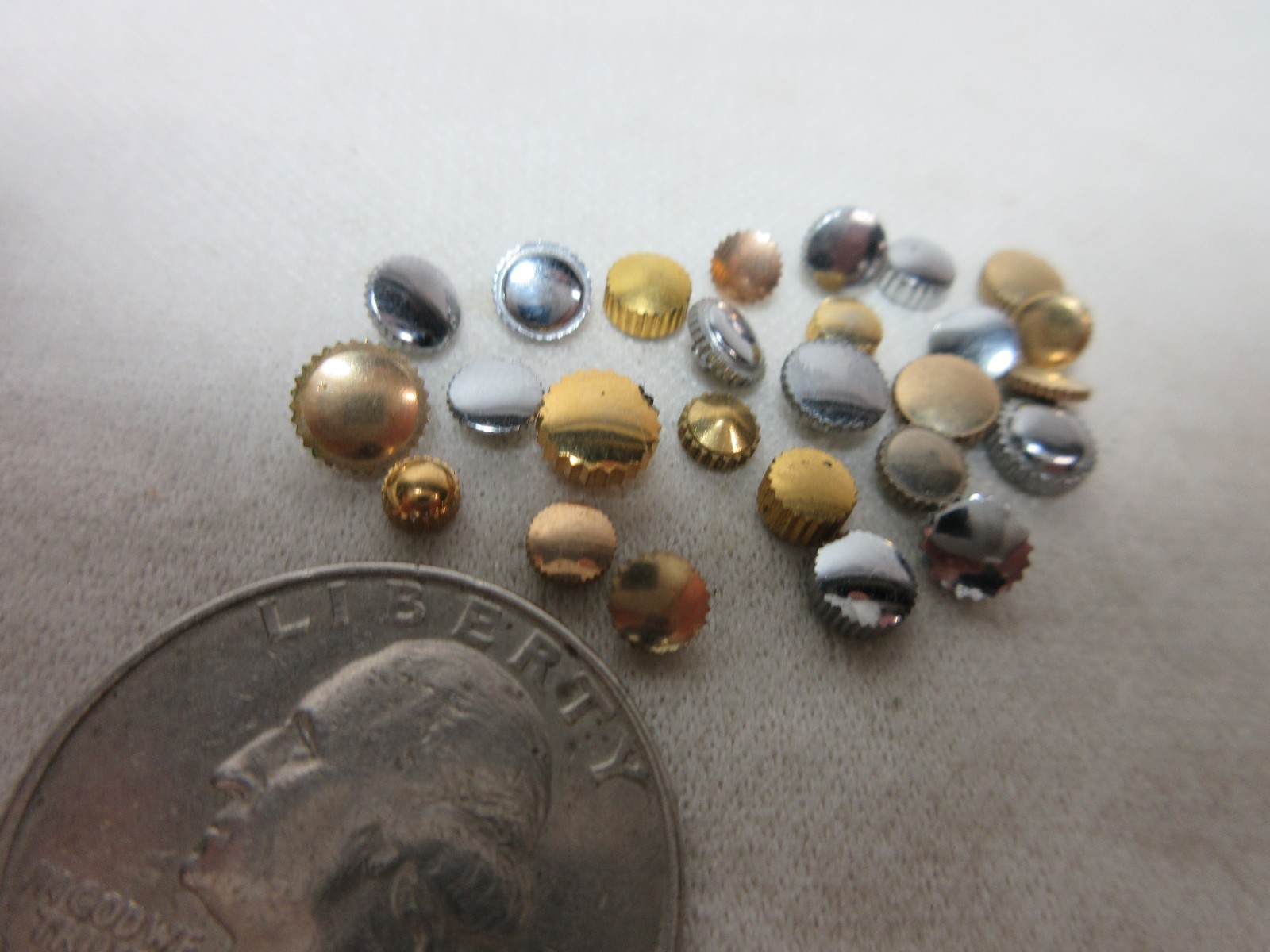 LOT OF 26 WATCH CROWNS WATCHMAKERS PARTS ASSORTED LOT SOME GOLD FILLED PLATED