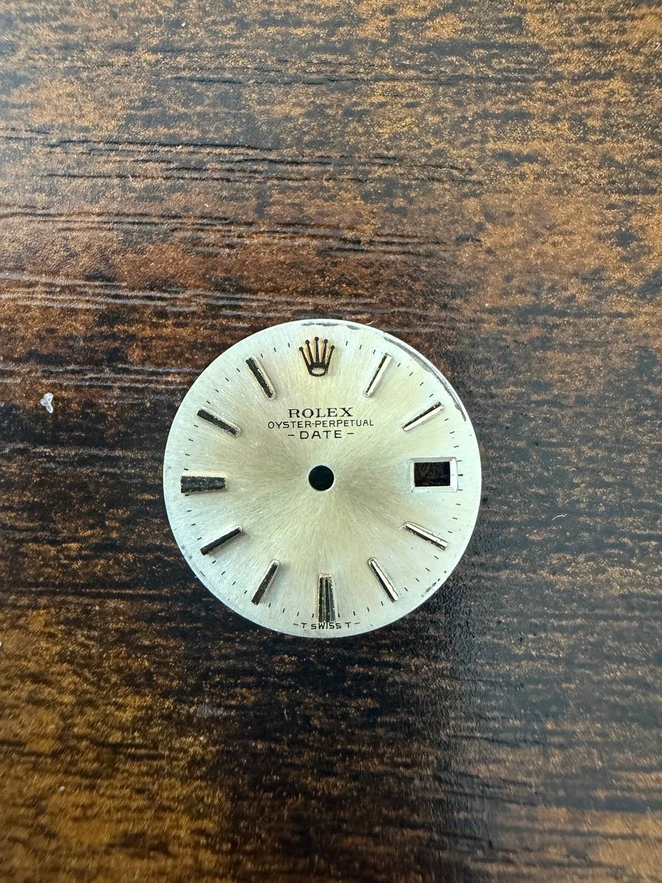ROLEX LADIES OYSTER PERPETUAL DATE 6517 6516 6519 SILVER STICK DIAL USED COND