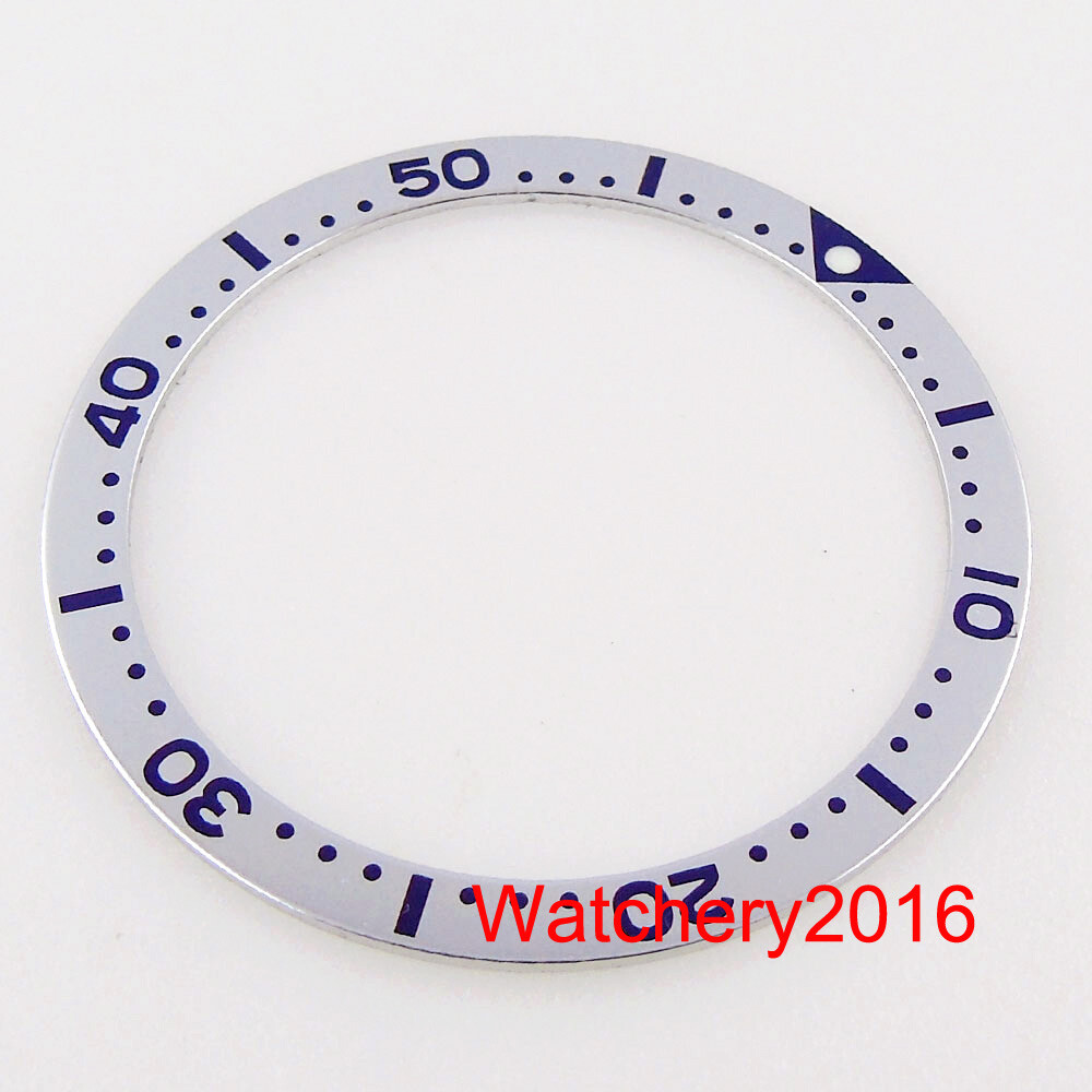 Multicolor Red Sliver Flat Alloy Aluminum Watch Bezel insert fit SKX007 SKX009