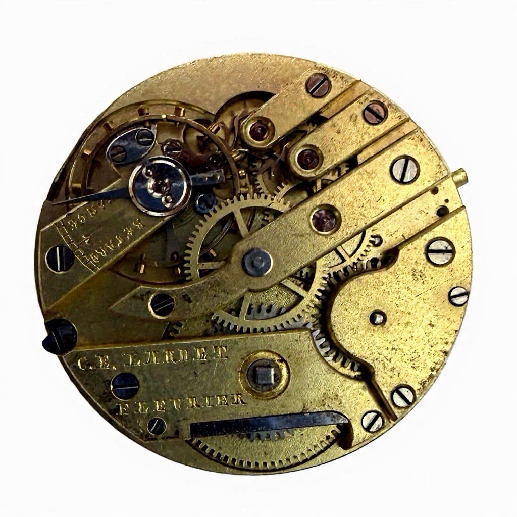 CH.ED LARDET FLEURIER Pocket Watch Movement 31879 Steering Wheel Axle