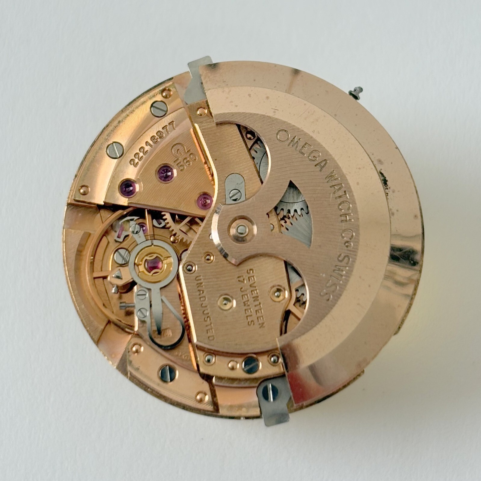 Omega Cal 560 Watch Parts Movement Calendar Disk Fork Wheels Springs Bridge 6