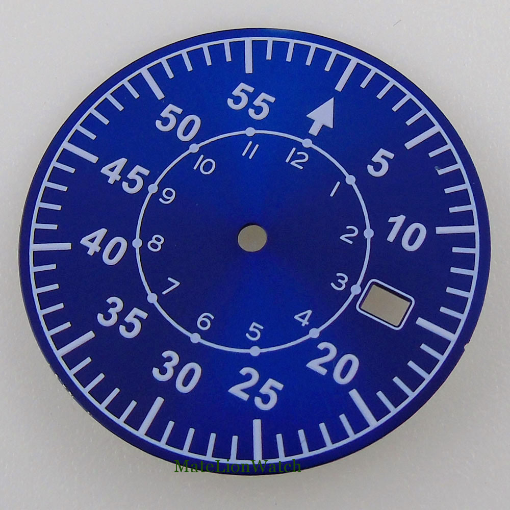 33.6mm Watch Dial+Hands Fit For NH35/NH35A Movement Green Lume Matte/Sunburst