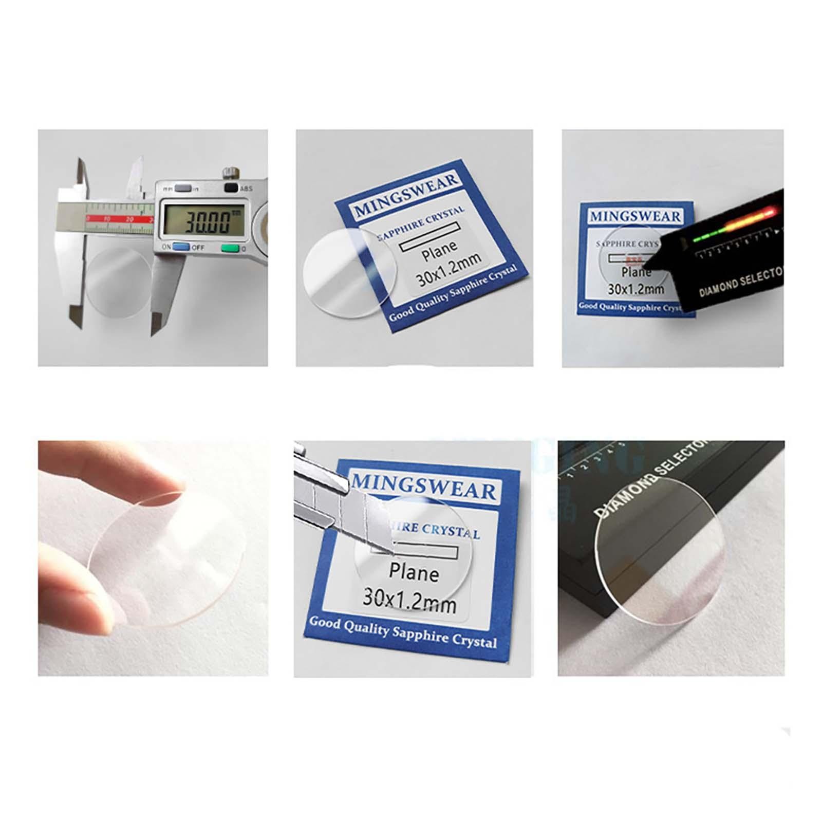 28-36.5mm Diameter Sapphire Watch Glass 1.5mm Edge Thickness 14-Sizes Assorted