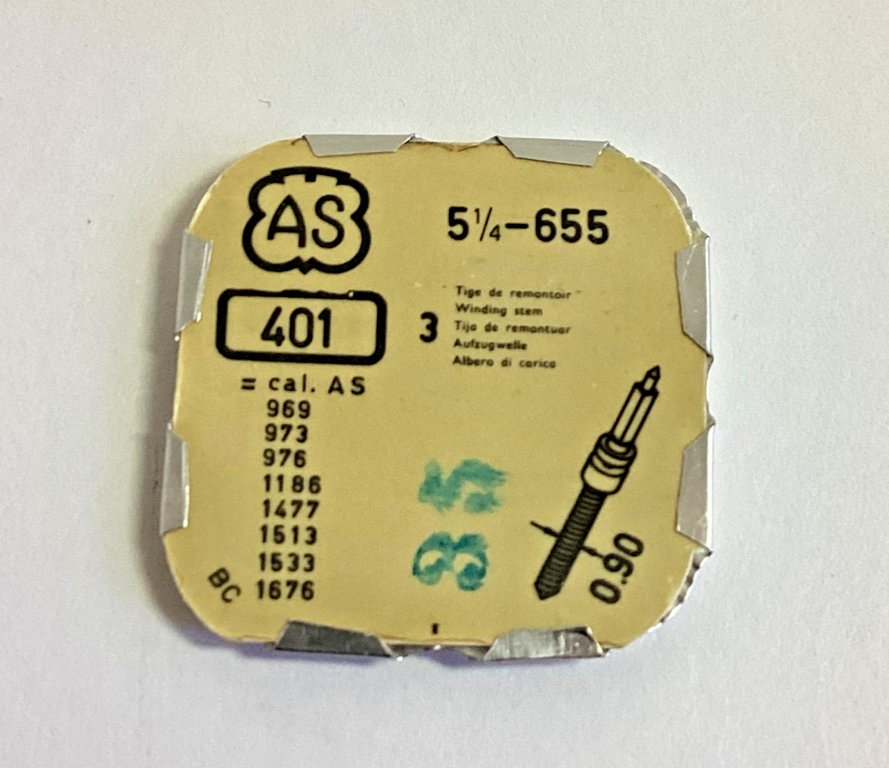 AS A. Schild Winding Stem NOS various sizes please see dropdown
