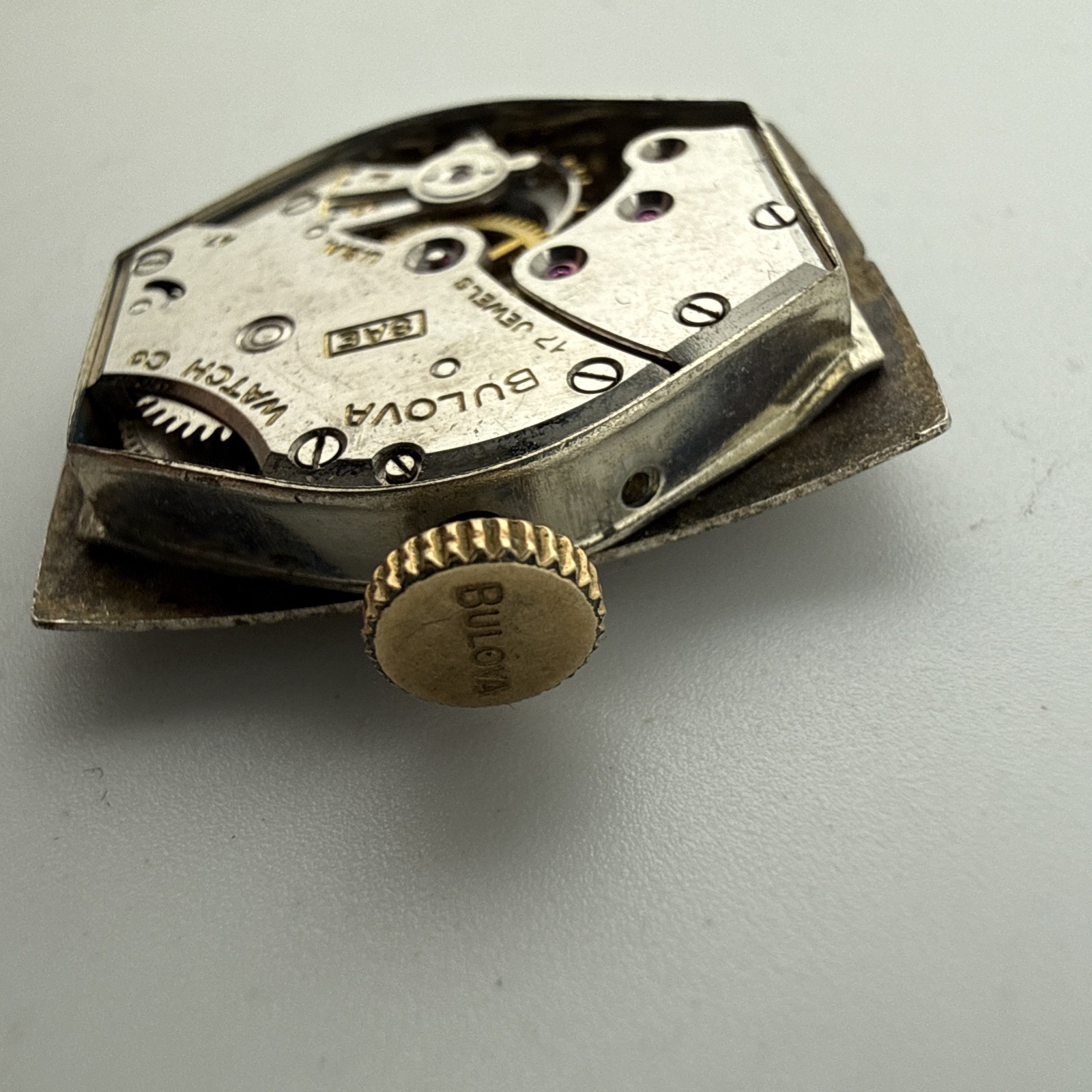 Bulova 8AE 21j Mechanical Watch Movement- For Repair / Parts
