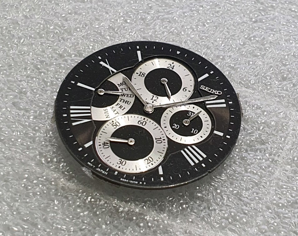 Seiko Chronograph 7T92-0RP8 Watch Dial Part Genuine Seiko Dial Part