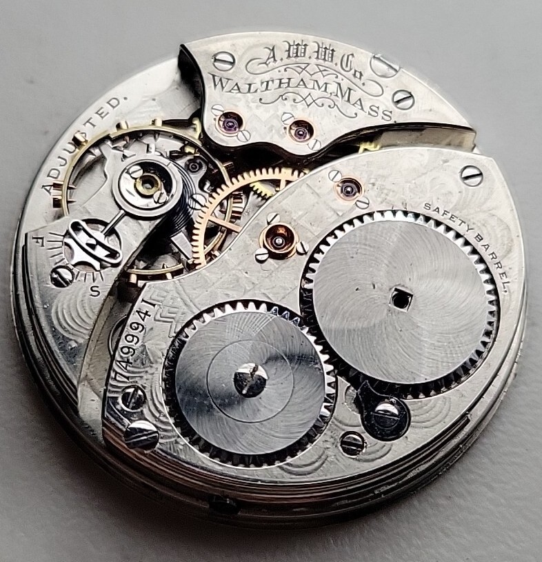 Model 1894 Waltham Gr 250 Size 12 Pocket Watch Movement For Repairs