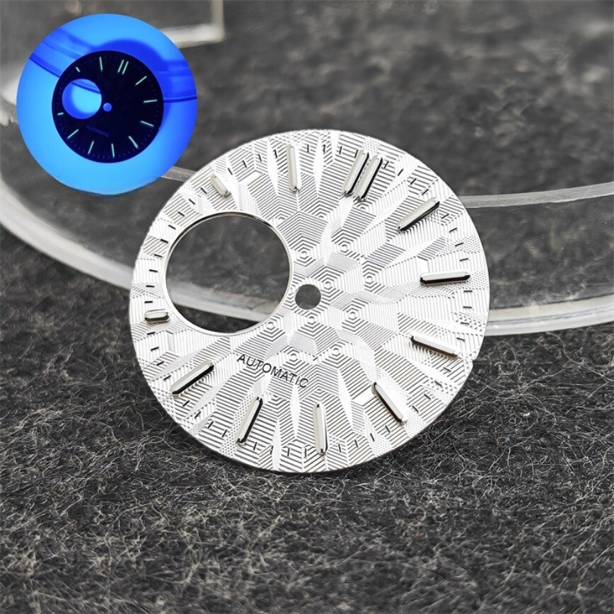 28.5mm NH38 Dial Skeletonized Dial Green Lume Fits NH34 NH38 Movement Nh34 Dial