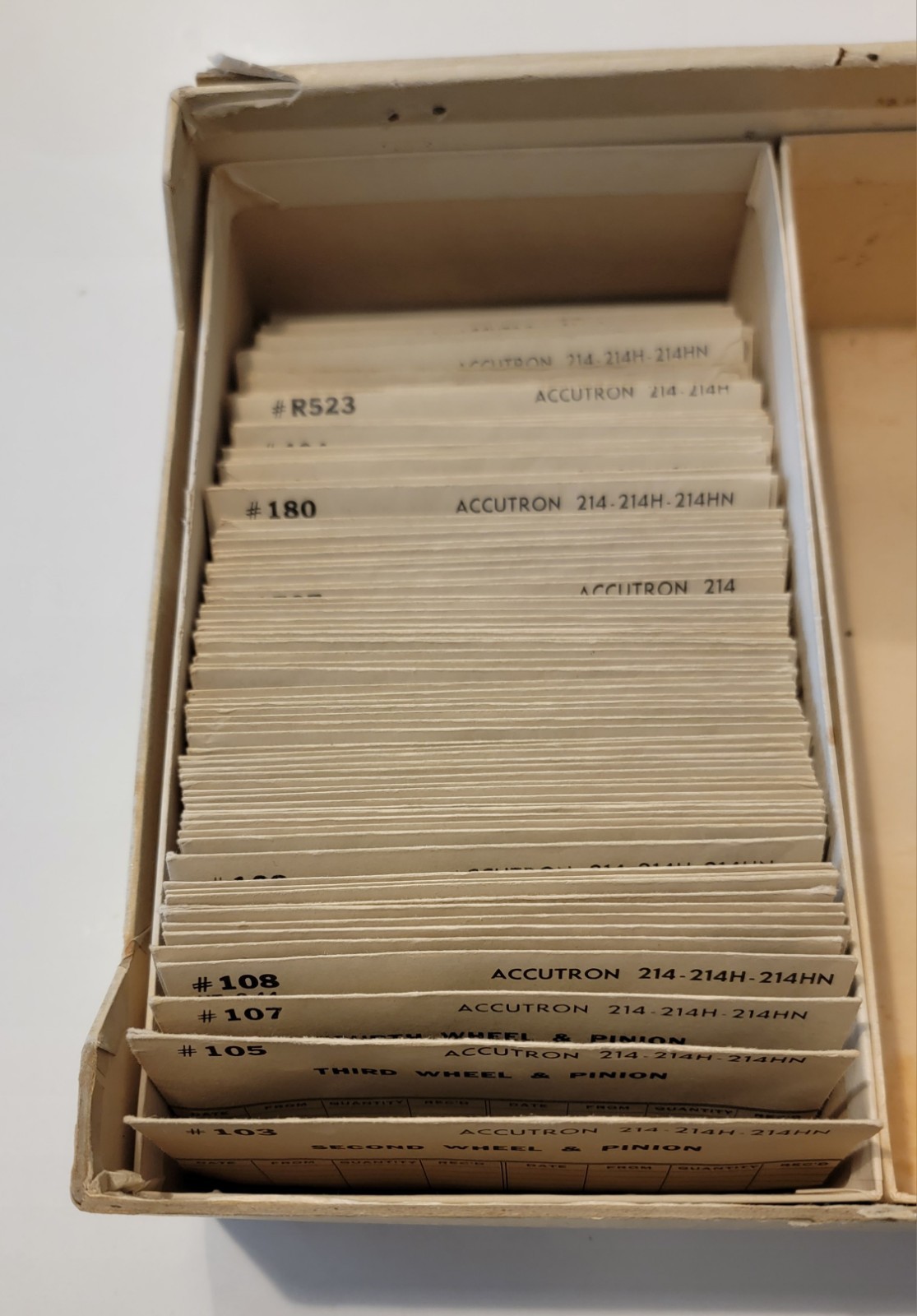 Bulova Accutron Caliber 214 Material System Watch Parts EMPTY BOX & Envelopes