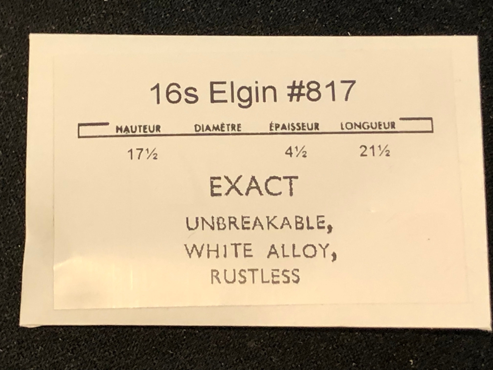 Elgin 16s Mainspring No. 817 (EXACT) – Alloy
