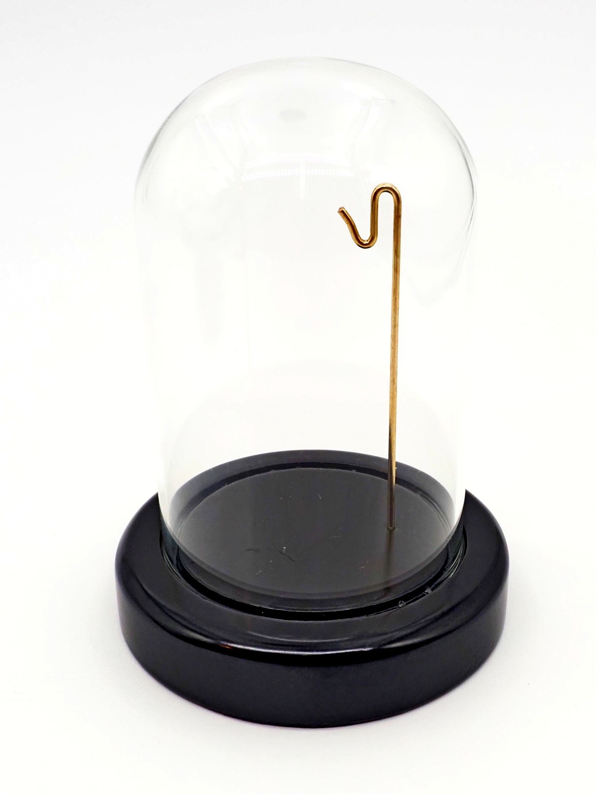 Pocket Watch Glass Display Dome 3″ x 4″ Black Stain Solid Wood Base