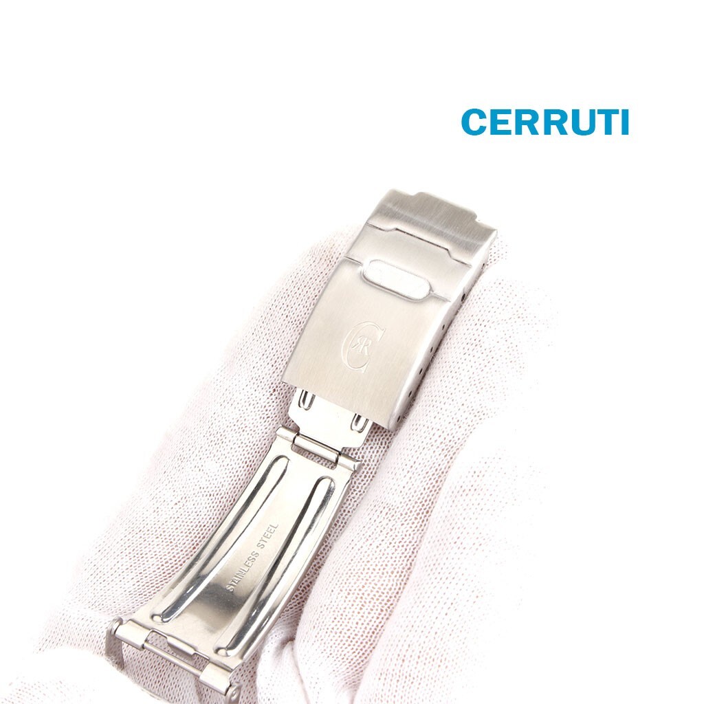 CERRUTI 1881 9.42 mm SWISS🇨🇭 Made Watch Buckle Silver tone, Metal Band