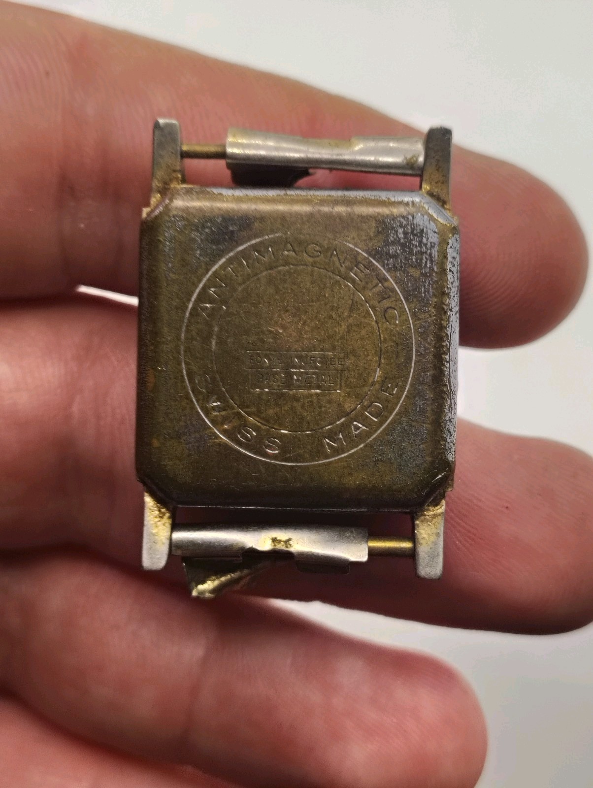 Vintage Swiss Made Edward A Waldman Company Watch Case Tank Shape