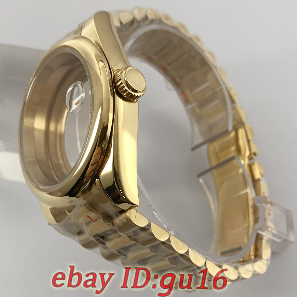 36mm/40mm Gold Watch Case Fit NH35 NH36 Miyota 8215 8205 PT5000 ETA 2836/2824