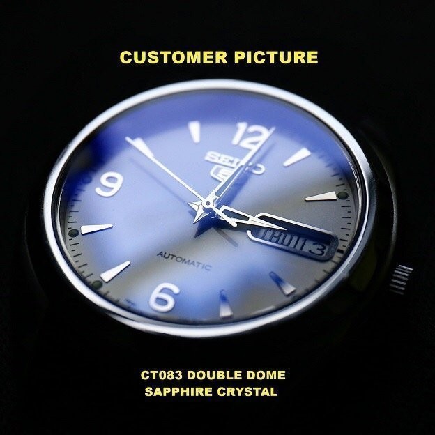 Watch Crystal Only for Seiko 5 7S26-01V0 7S26-03T0 Double Dome Sapphire Crystal