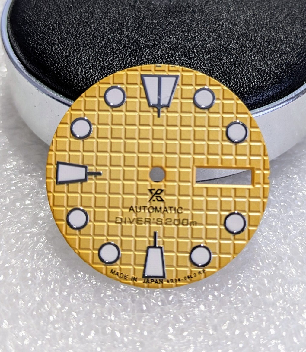 YELLOW WAFFLE DIAL FOR SEIKO NH36 7S36 MOVEMENTS 3 & 3.8 (NO LOGO)