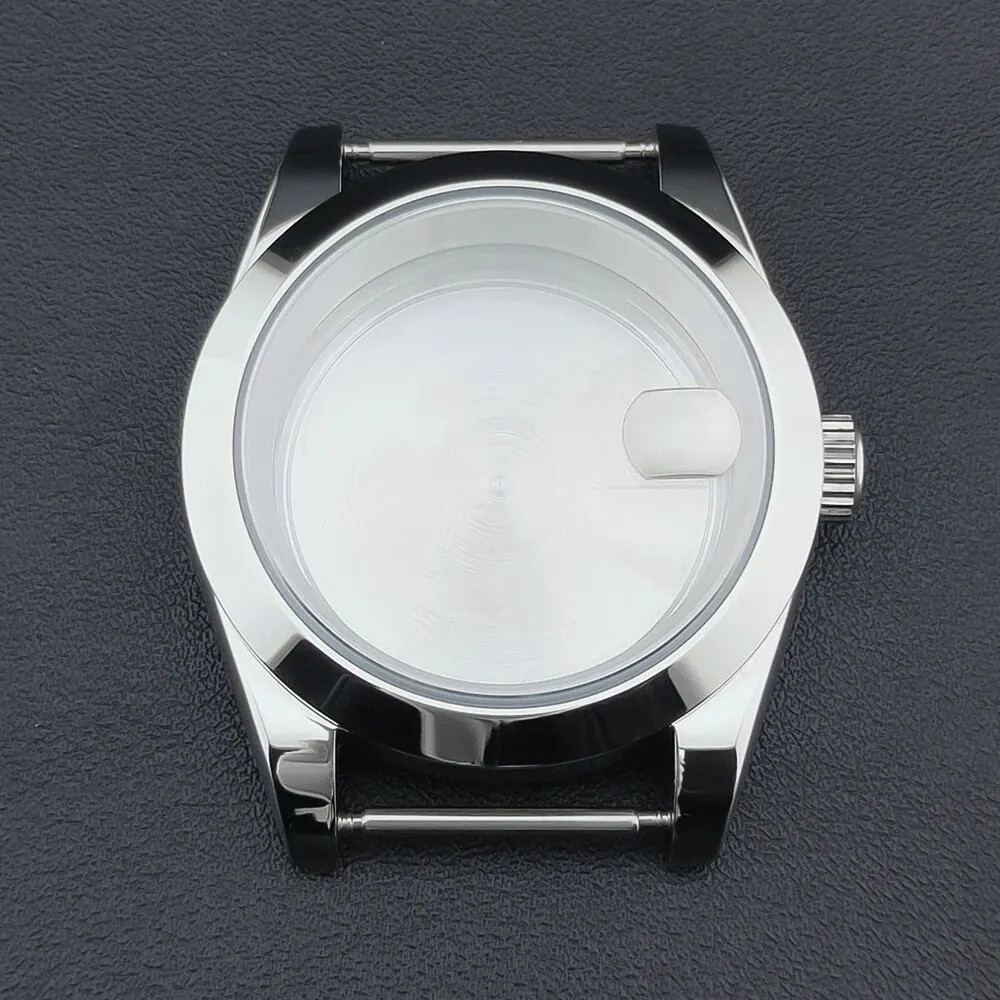 36Mm/39Mm Silver Watch Case Sapphire Fit NH35 NH36 NH34 Movement Bevel Edge Good