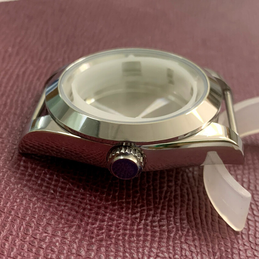 39MM Stainless Steel Polished Watch Case Sapphire Mirror for 8215/2813 Movement