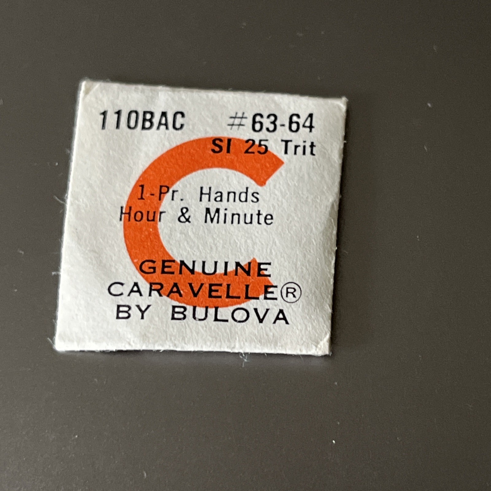 Bulova Caravelle Watch 11OBAC Part 63-64 Pair Of Hands Hour & Minute SI 25 TRIT