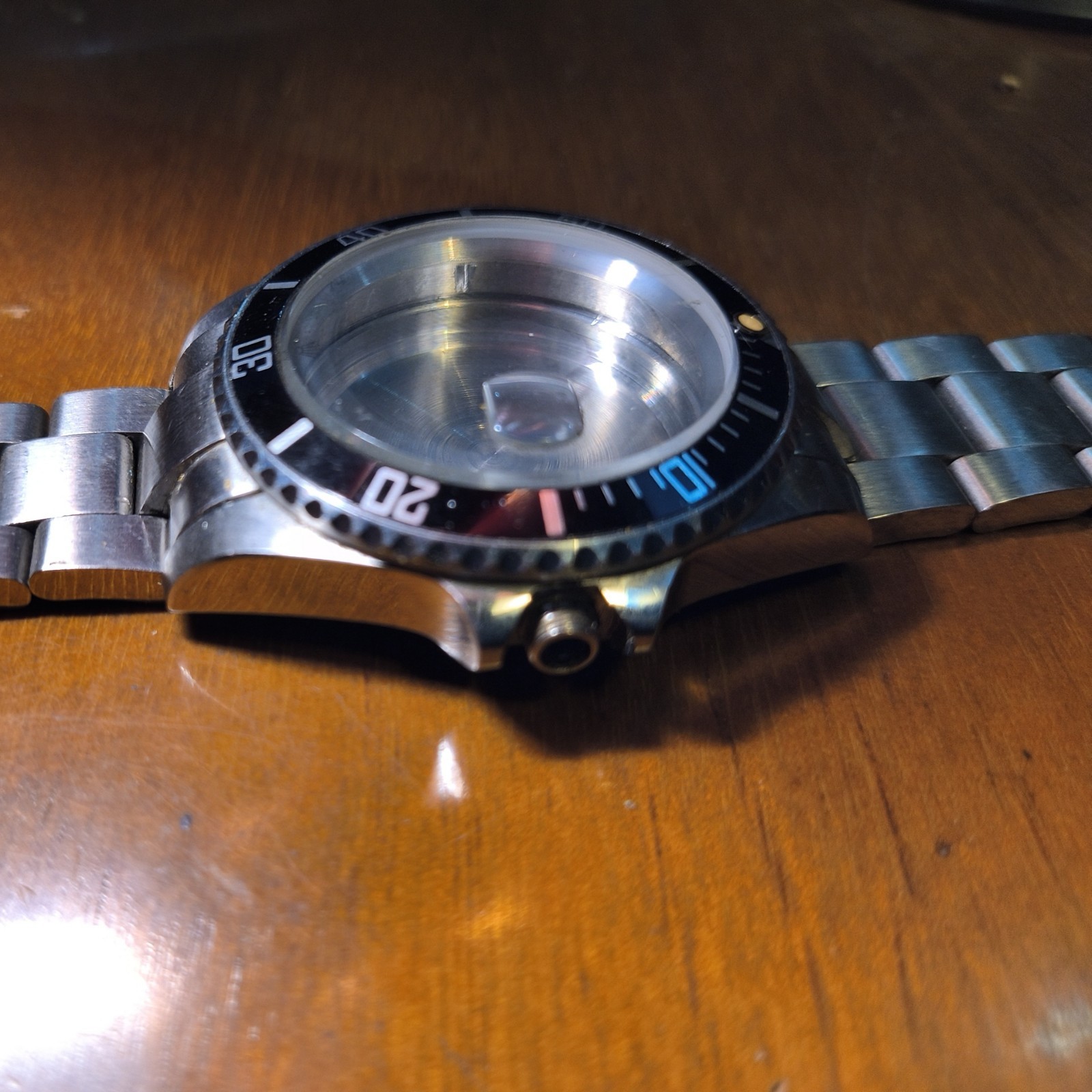 40mm stainless steel Watch- possibly Rolex- sapphire glass- 455B