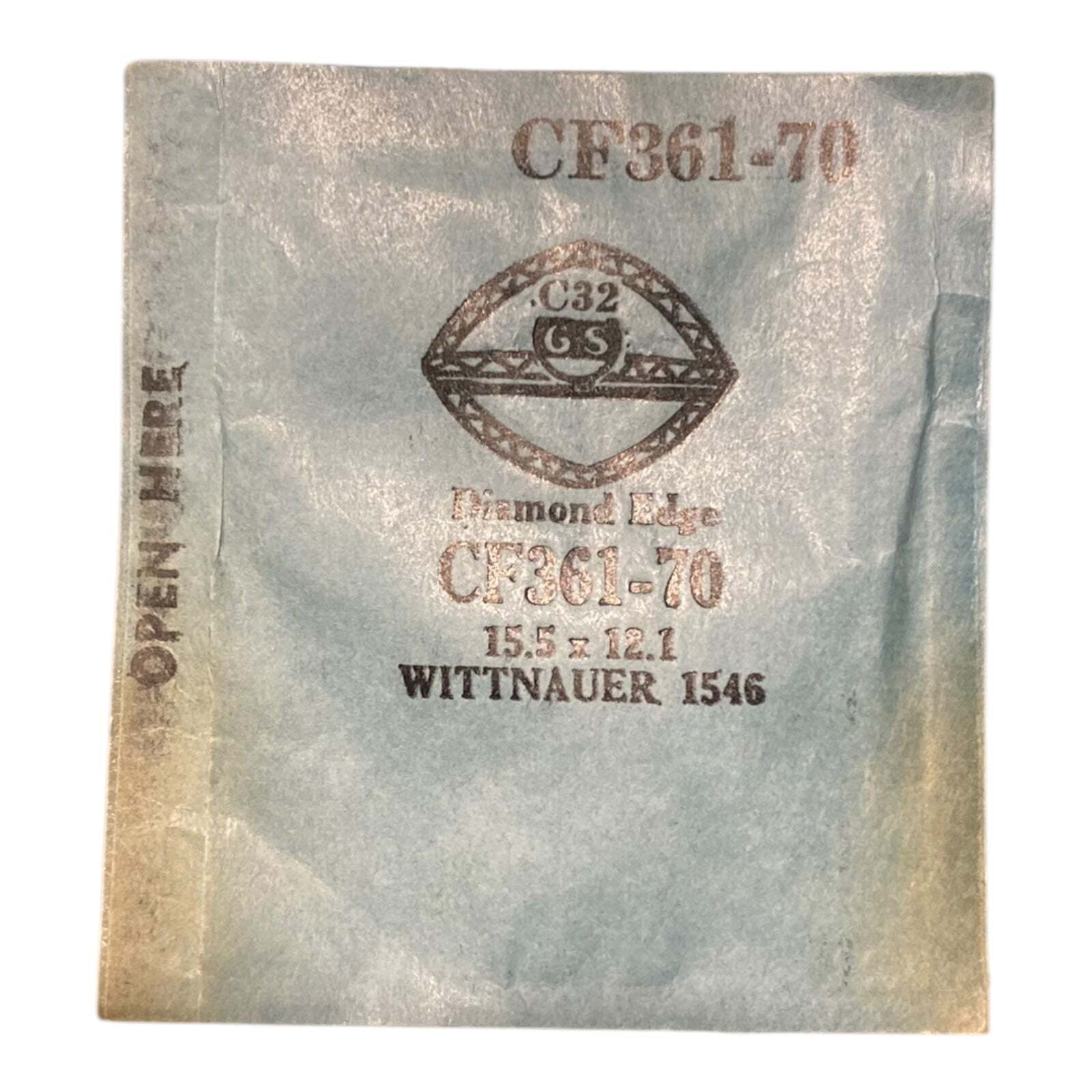 Germanow-Simon Mach (GS) CF361-70 Watch Crystal 15.5×12.1 NOS Part Wittnauer