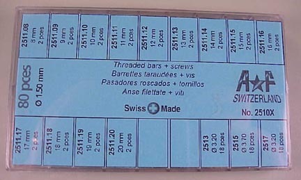 Threaded Bar Assortment, 1.50 mm diameter
