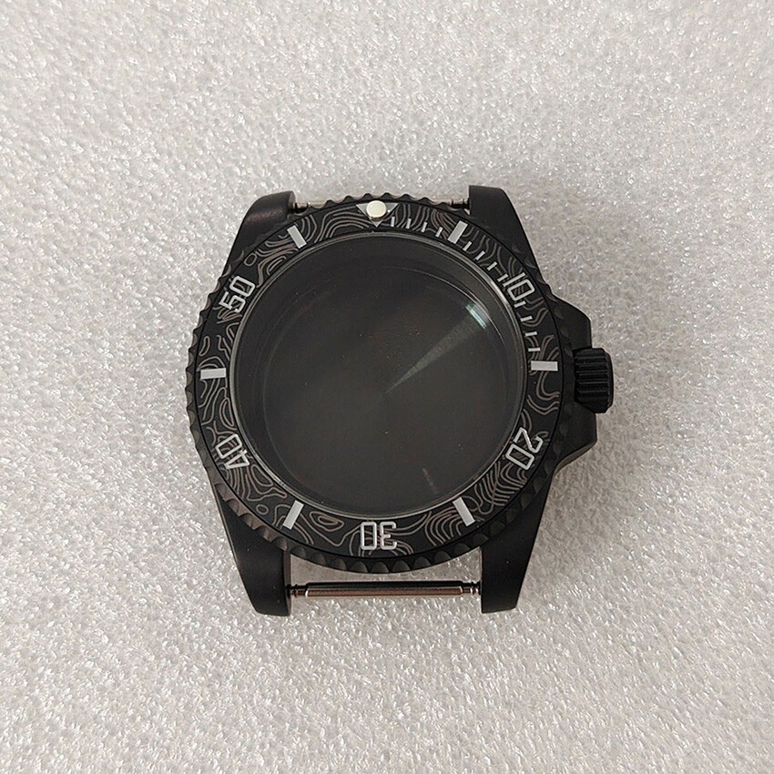 SUB 40MM Watch Case + Frosted Bezel Sapphire Glass for NH35/NH36 Movement