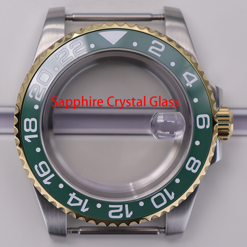 40mm Two Tone Diver Watch Case Sapphire For NH35 NH36 ETA2824 Fit 28.5mm Dial