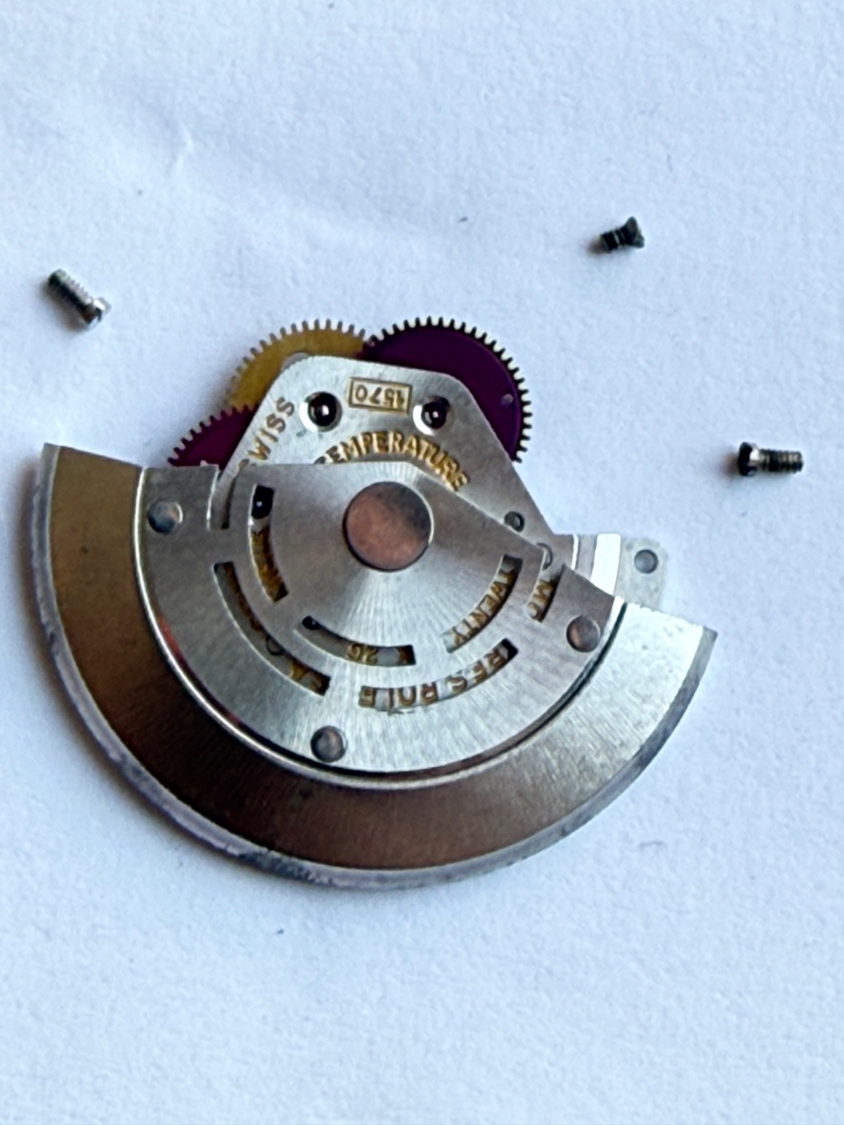 GENUINE Authentic Rolex Rotor + bridge 1570 perfect condition completely & screw