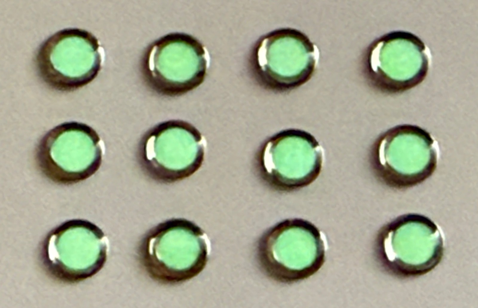 Watch Dial Hour round Markers 12 pcs Medium Green LUMINOUS Numerals dots indices