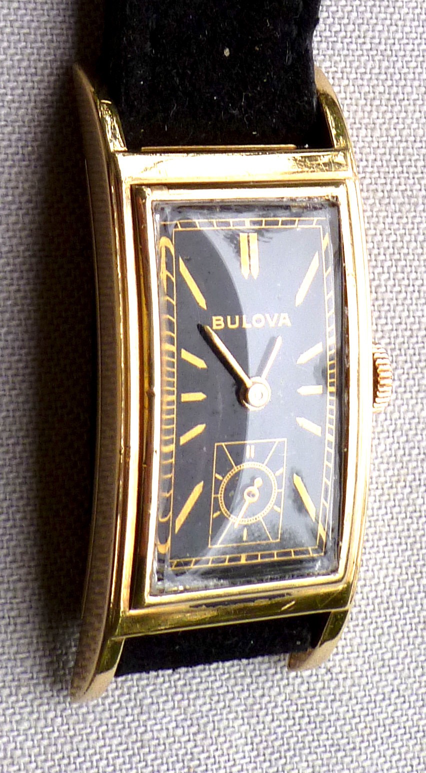 BULOVA 47mm Curved Deco “FIFTH AVE” Black Dial Boxed Elegance Beautiful Runner