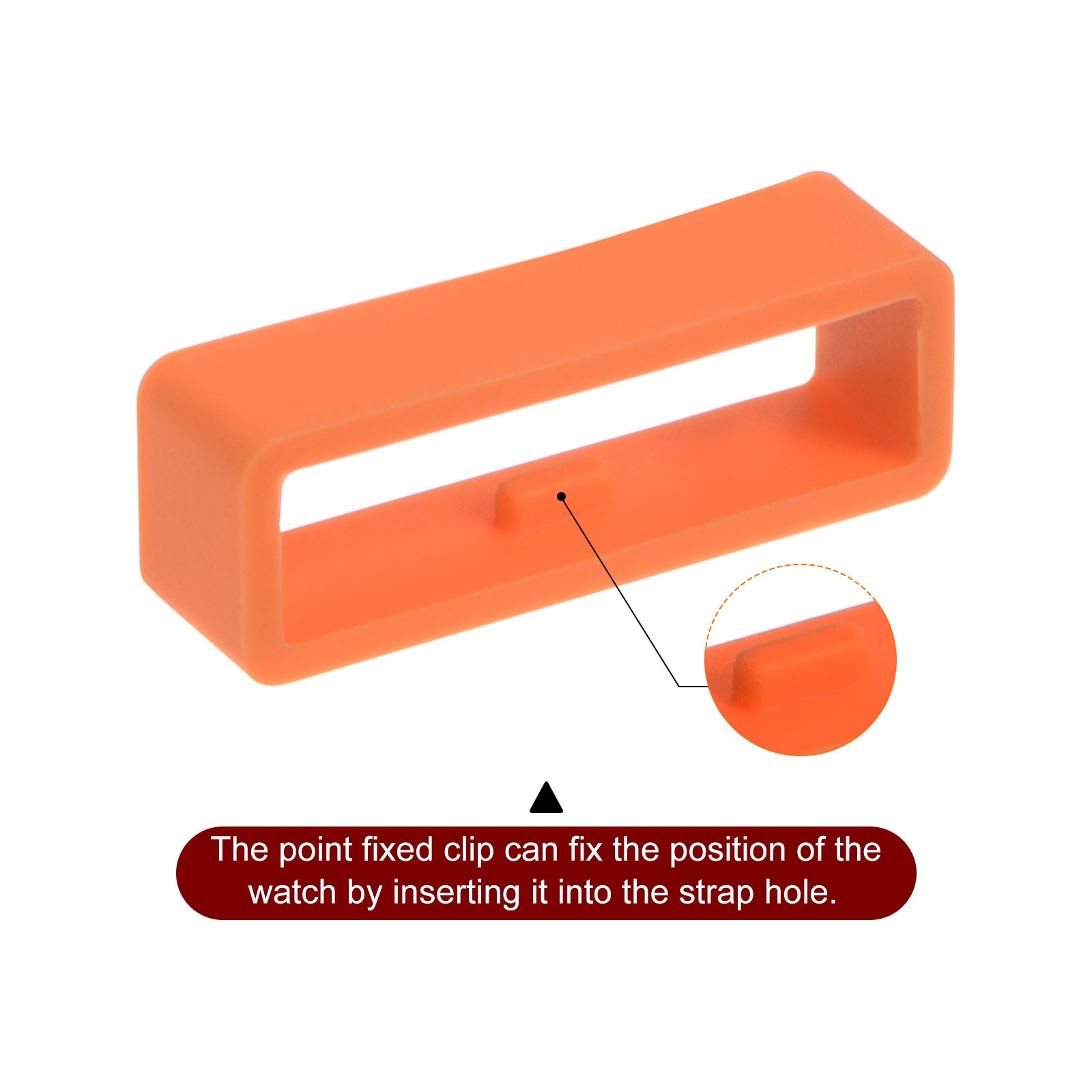 6pcs Watch Strap Circle Fixing Circle 26mm Rubber, Orange